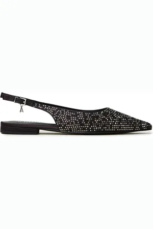 Twin-Set Rhinestone-embellished slingback ballet flats