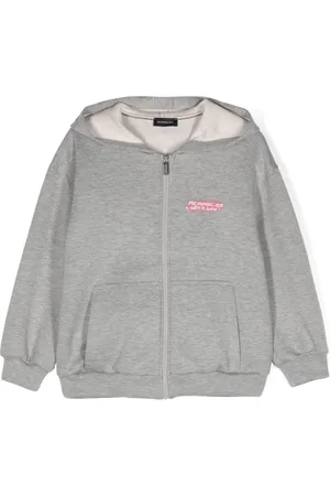 MONNALISA Logo-print zipped hoodie