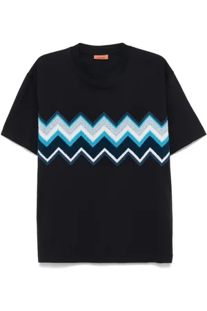Missoni Zig zag embroidered cotton T-shirt