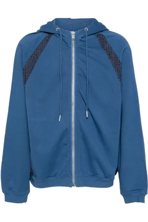 FIVE CM Panelled zip-up hoodie