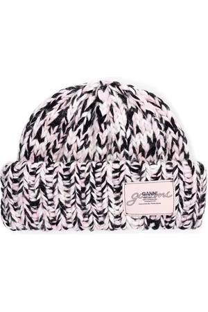 Ganni Crochet-knit wool beanie