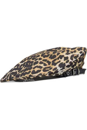 Ganni Leopard-print beret