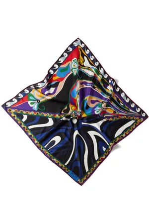 Puccini Large Marmo and Orchidee-print scarf