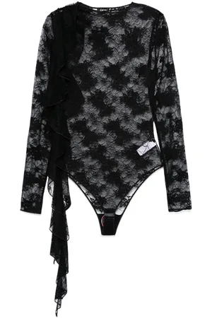 Oseree Scarf-detail bodysuit