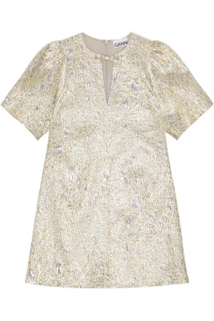 Ganni Patterned-jacquard mini dress