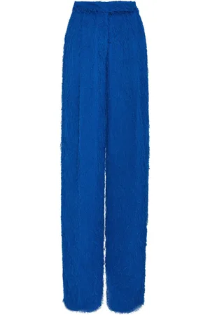 Oscar de la Renta Fringe fil-coup� wide-leg trousers