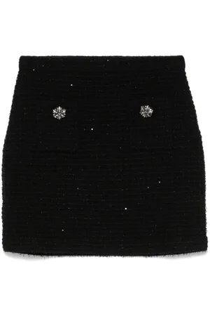 Self-Portrait Textured knit mini skirt