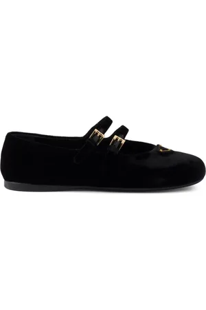 Prada Velvet-finish ballerina shoes
