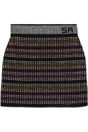 Sonia by Sonia Rykiel Rhinestone striped mini skirt