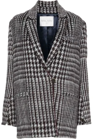 FORTE FORTE Houndstooth single-breasted coat