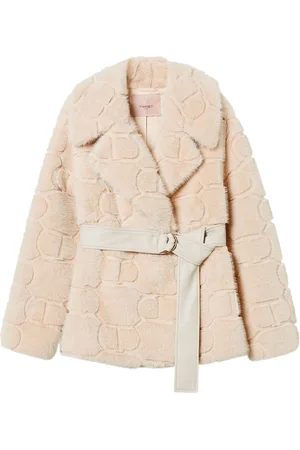 Twin-Set Faux-fur belted jacket