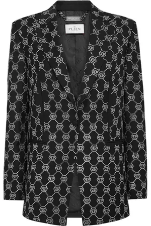Philipp Plein Monogram-embellished wool blazer