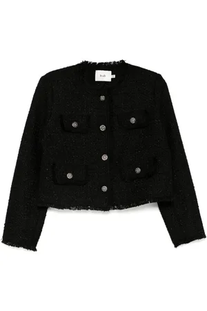 B+AB Round neck tweed jacket