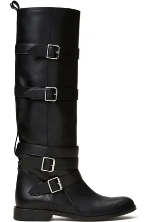 Twin-Set Buckle-strap leather boots
