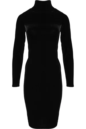 AMIR SLAMA High-neck velvet dress