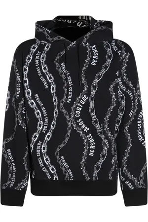 VERSACE Logo-print cotton hoodie