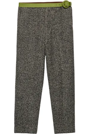 Prada Belted slim fit trousers