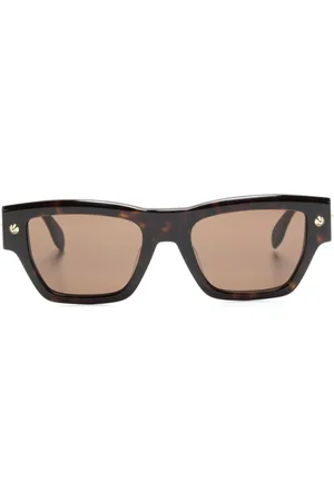 Alexander McQueen Rivet-detail square-frame sunglasses