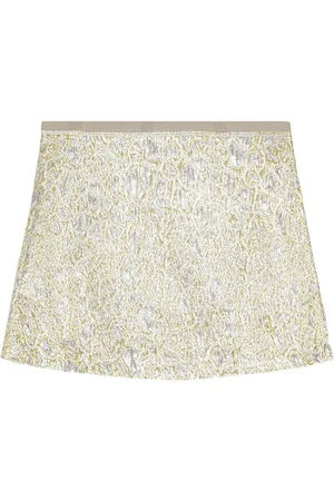 Ganni Metallic cloqué mini skirt