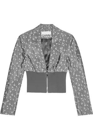 Ganni Jacquard cropped blazer