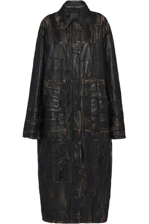 Prada Nappa-leather patchwork coat