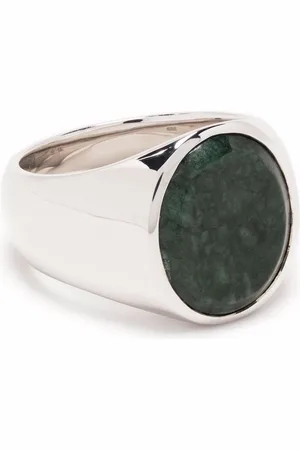 TOM WOOD Oval green marble ring