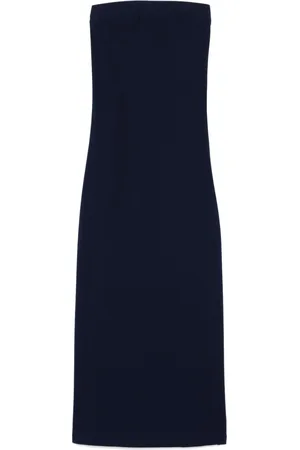 Norma Kamali Strapless side-slit dress