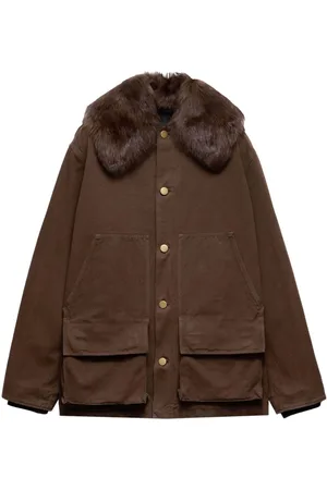 Prada Cotton shearling-collar jacket