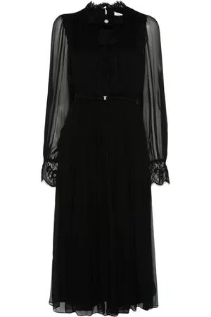 NISSA Crystal-detail silk midi dress
