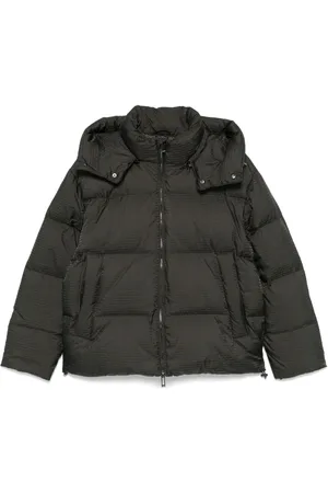 Emporio Armani Logo-lettering hooded down jacket