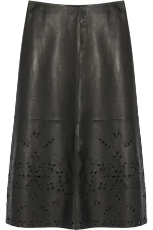 YVES SALOMON Leather midi skirt