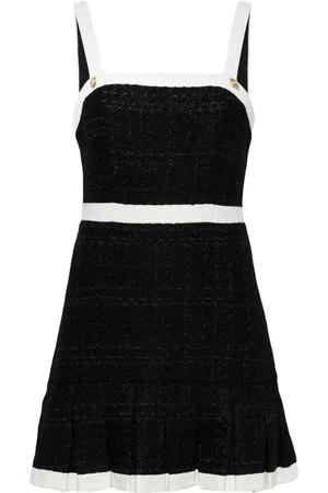 ALICE+OLIVIA Clarine square neck pleated dress