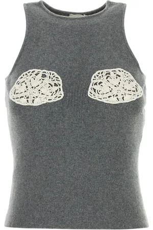 MAGDA BUTRYM Crochet-detail knitted top