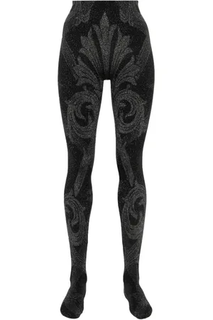 Wolford X ETRO metallic-threading jacquard tights