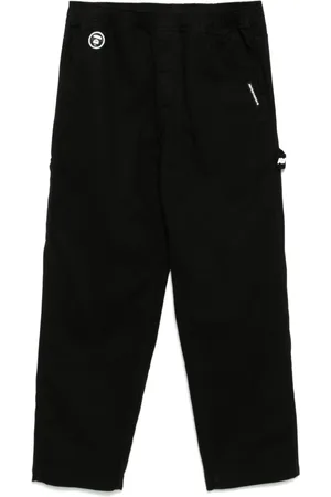 A Bathing Ape Moonface logo straight-leg trousers