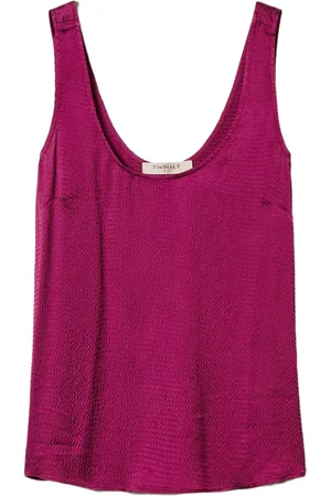 Twin-Set Hammered-effect satin tank top