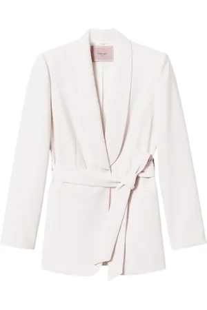 Twin-Set Oval T chain belted blazer