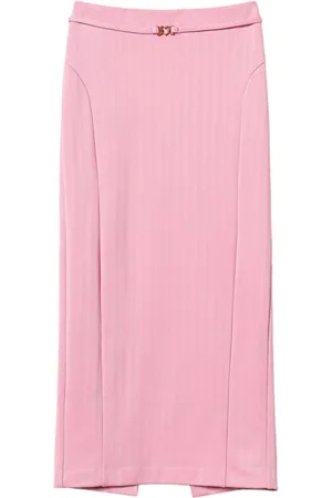 Twin-Set Herringbone jacquard midi skirt
