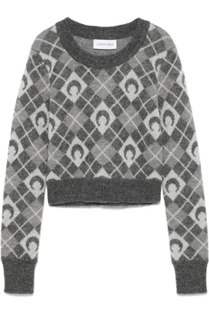 Marine Serre Moon argyle-knit sweater