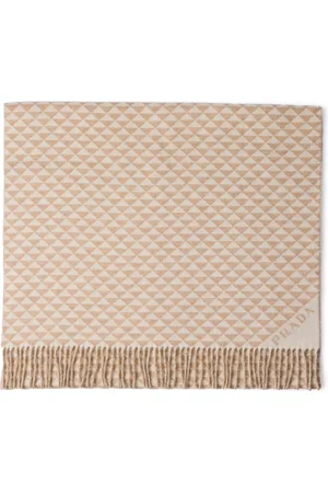 Prada Jacquard-logo wool-cashmere stole