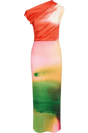 Oscar de la Renta Abstract Watercolor dress