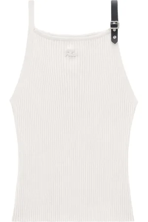 Courrèges Buckle-detail ribbed tank top