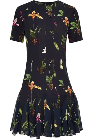 Oscar de la Renta Orchid cady-inset mini dress