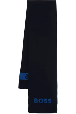 HUGO BOSS Intarsia-logo scarf