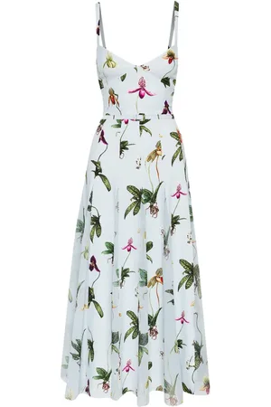 Oscar de la Renta Orchid cady-inset maxi dress