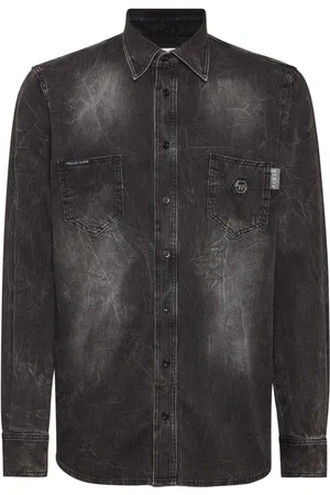 Philipp Plein Skull & Bones denim shirt