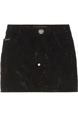 Philipp Plein Monogram denim skirt