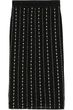 VERSACE Pearl-embellished midi skirt