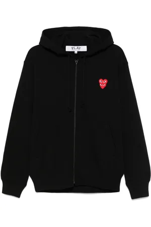 Comme des Garçons Double heart-patch hoodie