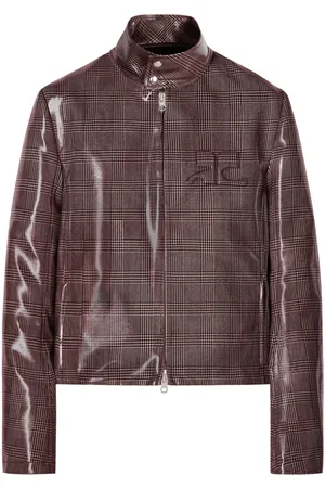 Courrèges Shaded-logo patent biker jacket